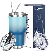 FristChoice 30 oz Tumbler with Lids and Straws Double Wall Vacuum Insulated Tumbler Cup,Stainless...