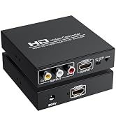 Adapter Converter Fits for HDMI to RCA & AV 3RCA CVBS Composite Video Audio, Support PAL/NTSC, Co...