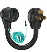 AQQHSAIN 1.5FT Welder Plug Adapter Cord NEMA 10-50P Male to Dryer 14-30R Female with Ground Wire,...
