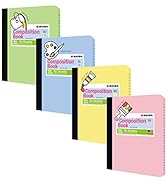 KAISA Colored Composition Notebooks Comp Book, Wide Ruled 80 Sheets 9.75x7.5inch 4color Notebooks...