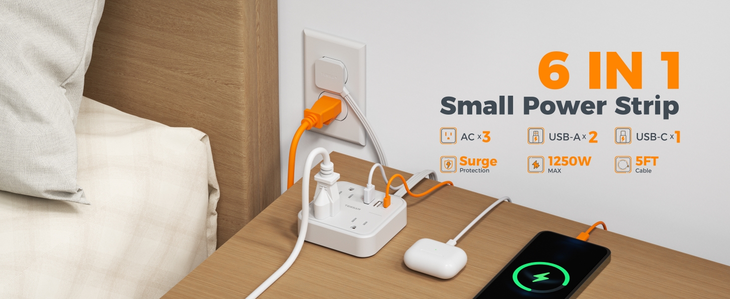 Power strips with surge protection