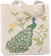 Perseverance Trade Aesthetic Embroidery Tote Bag for Women Cute Reusable Canvas Shoulder Bag for ...