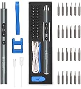 JXTZ Electric Screwdrivers, 28 in 1 Electric Precision Screwdrivers Set with 24 Bits, USB Recharg...