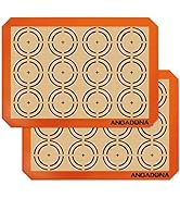 Silicone Baking Mat Sheets Set, Easy Clean &Non-Stick Food Grade Reusable Baking Mat, 2 Half Shee...