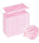 Wecolor 100 Pcs Disposable 3 Ply Earloop Face Masks, Suitable for Home, School, Office and Outdoo...