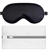 Silk Sleep Mask for Sleeping, Blackout Eye Mask with Adjustable Strap, Lightweight & Comfortable ...