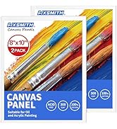 FIXSMITH Canvas Boards for Painting 8x10 Inch, Super Value 2 Pack Paint Canvases, White Blank Can...