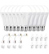 Ostwiki Rechargeable Emergency Light Bulbs,10 Pack Battery Powered Light Bulb A19 E26 9W 6500K Da...