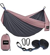 Kootek Camping Hammock, Portable Hammocks with Tree Straps & Attached Carry Bag, Camping Essentia...