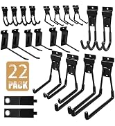 KOFANI Slatwall Accessories, 22 Pack Heavy Duty Steel Slatwall Hooks, Multi-Size Slat Wall Hangin...