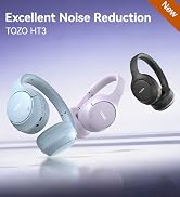 TOZO HT3 Hybrid Noise Cancelling Headphones, 90H Playtime Wireless Over Ear Bluetooth Headset, Sp...