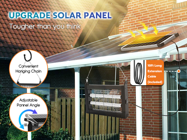 Solar Bug Zapper Intelligent Solar Garden Lights Outdoor for Gnat Fly Mosquito Insect