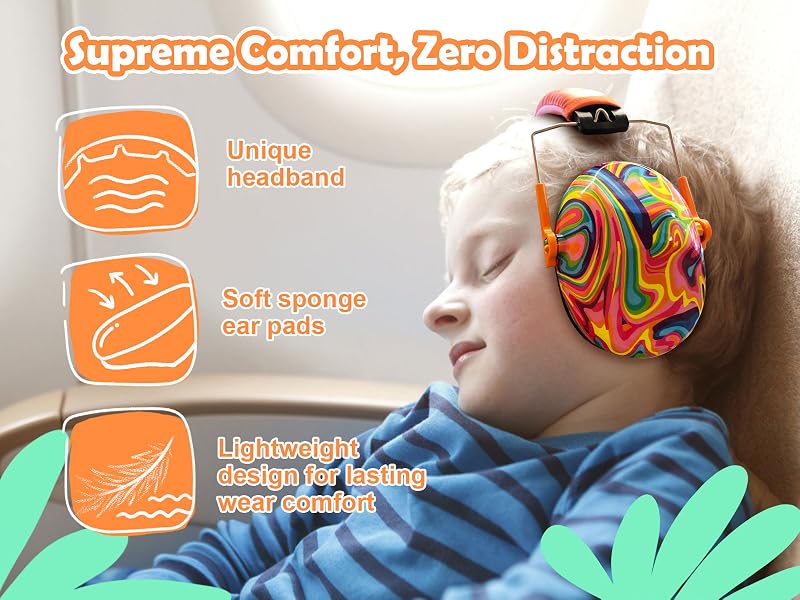 Unique headband, soft sponge ear pads, and lightweight design for lasting wear comfort