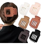 Atoden Flat Square Hair Clips Large Claw Clips for Thick Medium Thin Hair 6Pcs Non Slip Strong Ho...