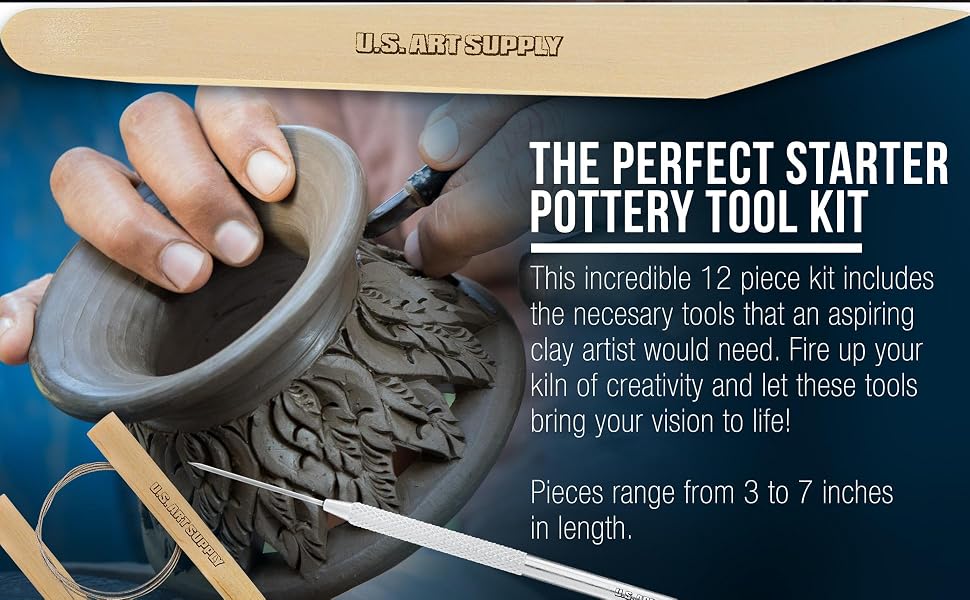 Pottery & Clay Sculpting Tool Set 12 Piece kit