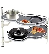 Blind Corner Cabinet Pull Out Organizer,Lazy Susan Organizer Blind Shelf, 2 Tier Swing Tray with ...