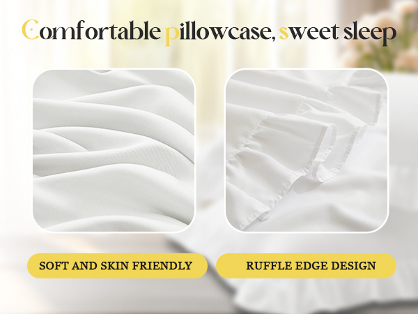 Ruffle Pillow Cases White