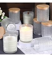 DARJEN 12 Pack Clear Candle Jars for Making Candles- 8 OZ Empty Glass Candle Making Jars with Bam...