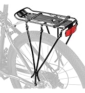 KEMIMOTO Bike Cargo Rack, Rear Bike Rack 24-27.5 in, Adjustable Length, Maximum Load 220lbs, Red ...