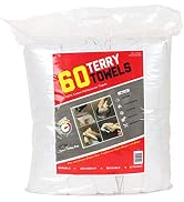 Arkwright White Terry Bar Mop Towels (14 x 17 in.), Cotton Multipurpose Cleaning Rags for Kitchen...
