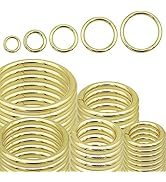 60pcs Round Metal Key Ring Metal O Ring Multi-Purpose Metal O Ring 5 Sizes Non-Welded O Ring Roun...