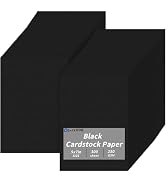 5" x 7" Black Cardstock, 300 Pack Black Thick Paper Cardstock Blank Cards Stock for Invitations, ...