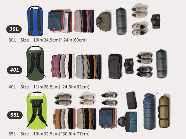 waterproof bag size