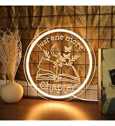 Just One More Chapter Neon Sign, Neon Sign Gifts for Readers Women Men Friends, Neon Light Orname...