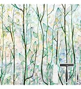Finnez Window Privacy Film Stained Glass, Rainbow Grove 17.5? x 78.7? | Decorative Window Coverin...