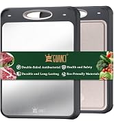 GUANCI Cutting Board for Kitchen Double Sided 304 Stainless Steel Chopping Board Food-Grade Stain...