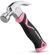 WORKPRO 8 oz Stubby Fiberglass Claw Hammer, Pink