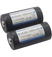 Keeppower 18350 Protected Li-ion Battery P1835C4 Rechargeable 3.7V 1600mAh 5.92Wh (NOT High Drain...