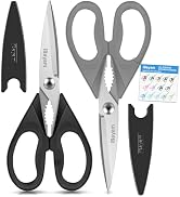 iBayam All Purpose Kitchen Scissors, Kitchen Shears with Protective Sheath Durable Stainless Stee...