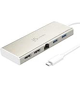j5create USB-C Mini Dock- Type C Hub with 2X 4K HDMI, 2X USB 3.0, Ethernet, Power Delivery 2.0