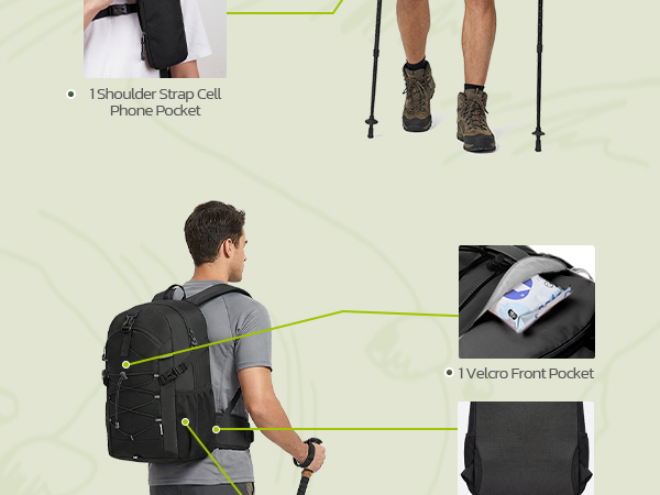 Hide the lumbar support on this TILYMOL travel backpack. Transforms from hiking gear to city style