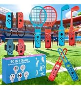 10 in 1 Accessories Kit for Nintendo Switch Sports,Family Accessories Bundle Compatible with Swit...