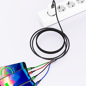 Three in one charging cable fast charger phone charger data sync cable multi usb cable type c cord