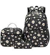 Armbq Daisy Kids Backpack for Girls, Multi Pocket School Bags with Lunch Box for Elementary, Teen...