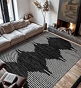 Rugshop Bohemian Stripe Stain Resistant High Traffic Living Room Kitchen Bedroom Dining Home Offi...
