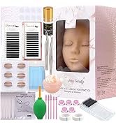 Eyelash Extension Kit, Silicone Mannequin Head With Replaced Eyelids Lash Training Set, Lash Exte...