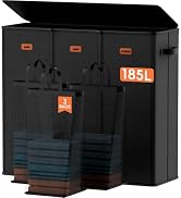 Vexalora 185L Laundry Hamper 3 Section, Laundry Hamper with Lid, Dirty Clothes Hamper with 3 Remo...