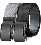 BULLIANT Mens Ratchet Belt Reversible,Web Nylon Belt for Men Casual Golf Dress Pants,One Belt Rot...