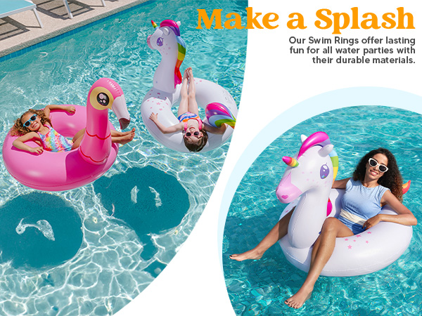 2 packs flamingo uncorn pool floats adult size