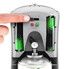 Adjustable automatic air freshener with spray frequency settings of 5, 10, or 15 minutes.