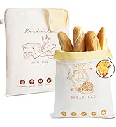 Tyzarglef L-Shaped Wide Zipper Beeswax Bread Bags for Homemade Bread Sourdough - 2 Packs XL 13"x1...