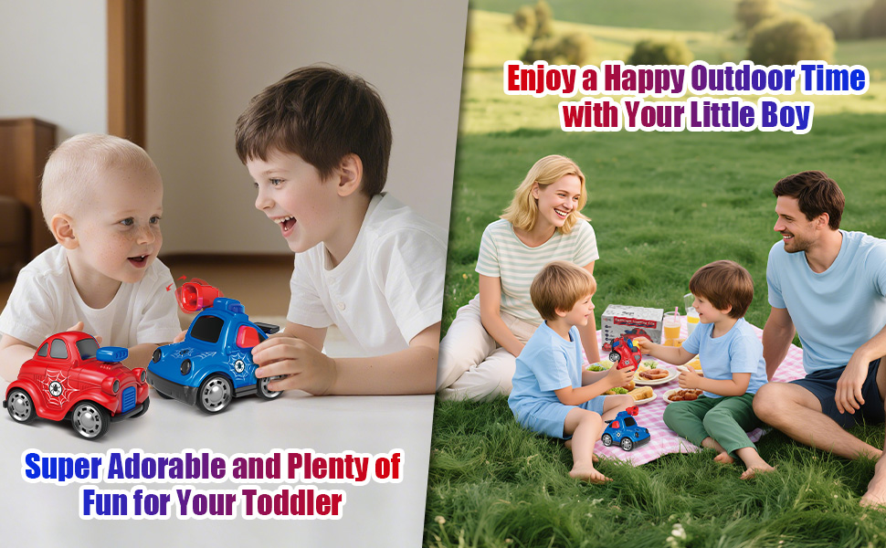 Toy Cars For Toddlers 1-3, Push and Go Cartoon Inertia Cars