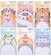 JIANTA 6 Pack Cute Sticky Notes, New Cartoon Animal Pattern Sticky Notes Markers Flags, Self-Stic...