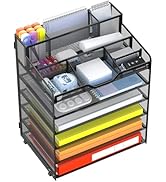 Docnest 6 Tier Mesh Desk Organizer for Paper Office Supplies – Multi-Functional Letter Tray with ...