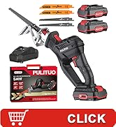 PULITUO Reciprocating Saw Cordless, 20V power reciprocating saws Compact Design,Including 2pcs 20...