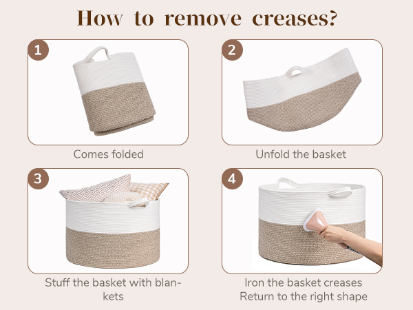 INDRESSME XXXLarge Cotton Rope Basket